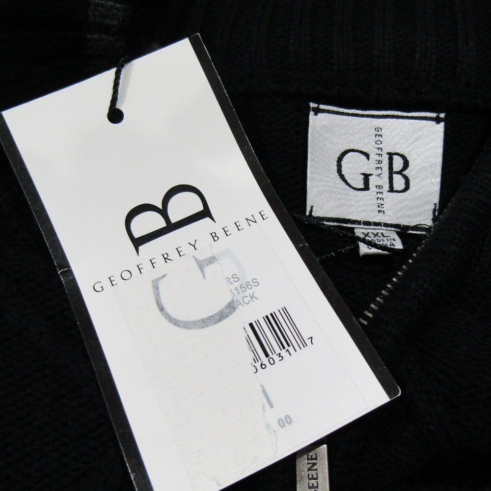 NEW Geoffrey Beene Black & Gray 1/4 Zip Cable XXL - Picture 4 of 5